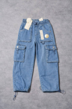 Pantalon cargo en jean fille Lisa et Rosa - Image 3