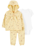 Ensemble bébé fille 3 pièces Carter’s – Sweat à capuche, body et pantalon - Image 3