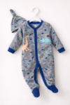 Pyjama bébé garçon avec bonnet – Motif dinosaures