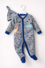 Pyjama bébé garçon avec bonnet – Motif dinosaures