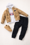 Ensemble garçon 3 pièces – Veste, hoodie et pantalon cargo
