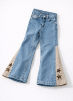 Ensemble fille 3 pièces chic – Veste à étoiles & jean (6–8 ans) - Image 4