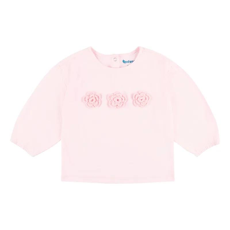 IMAGE 2026-02-17 11:41:59 Pull bébé fille rose Redwood avec fleurs - Image 1