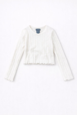 Ensemble fille élégant haut blanc et short vert (7–12 ans) - Image 2