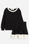 Ensemble fille pull et jupe noir H&M
