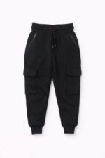 Pantalon cargo garçon noir 3-14 ans