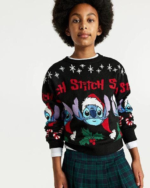 Pull fille noir motif Stitch Noël H&M 8-14 ans - Image 2