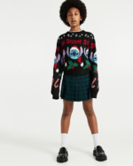 Pull fille noir motif Stitch Noël H&M 8-14 ans - Image 3
