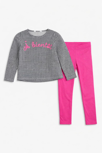 Ensemble fille H&M noir et rose – 1 à 10 ans