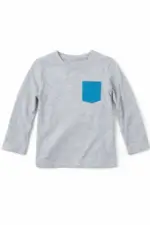 T-shirt garçon manches longues avec poche contrastée