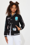Veste varsity fille Disney Stitch – Noir