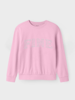 Sweat fille rose à inscription strass – Name It