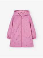 Imperméable fille rose à capuche imprimé cerises – Losan