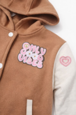 Veste teddy à capuche fille marron et écru – BETWEEN - Image 2