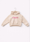Sweat à capuche fille cropped « Angel » beige – FSP