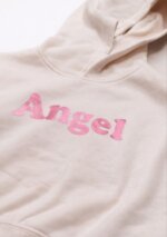 Sweat à capuche fille cropped « Angel » beige – FSP - Image 3