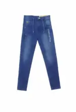 Jean Garçon Bleu avec Cordon – Pantalon Enfant Style Moderne 4 à 14 Ans