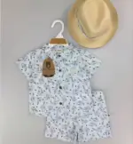 Ensemble d'Été 3 Pièces avec Chapeau – Look Garçon (1 à 4 ans) - Image 2