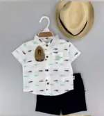 Ensemble d'Été 3 Pièces avec Chapeau – Look Garçon (1 à 4 ans) - Image 3