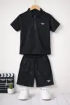 Ensemble Polo Zip et Short Sportif pour Garçon (4 à 14 ans)