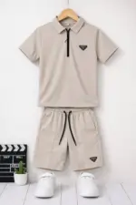 Ensemble Polo Zip et Short Sportif pour Garçon (4 à 14 ans) - Image 2
