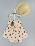 Ensemble d'Été 3 Pièces pour Fille : Robe, Short et Chapeau (1 à 2ans)