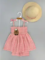 Ensemble d'Été 3 Pièces pour Fille : Robe, Short et Chapeau (1 à 2ans) - Image 4