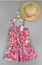 Ensemble d'Été 3 Pièces pour Fille : Robe, Short et Chapeau (1 à 4 ans) - Image 2