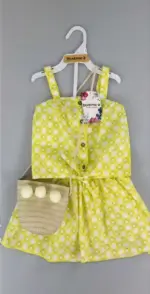 Ensemble d'Été 3 Pièces pour Fille : Robe, Short et Chapeau (1 à 4 ans)