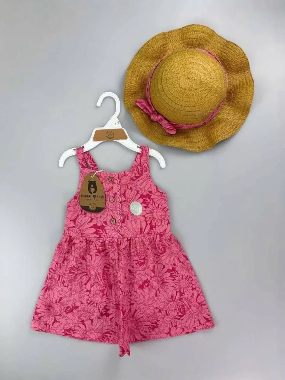 IMAGE 2026-04-16 10:58:08 Robe d’été fille avec chapeau assorti (1–4 ans) - Image 1