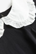 T-shirt Fille H&M Noir à Col Claudine - Image 2