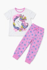 Pyjama Fille 2 Pièces Motif Licorne (2–10 ans) - Image 2