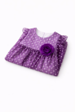 Robe Fille Violet à Pois Élégante - Image 2