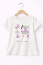 T-shirt Fille Imprimé Floral “Love Our World” Primark (7–15 Ans)