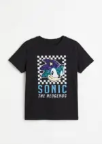 T-shirt garçon Sonic imprimé noir