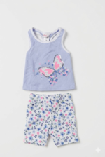 Ensemble fille Little Lass – Débardeur Papillon & Short (2 Modèles) - Image 2