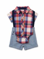 Ensemble garçon Cat & Jack – Chemise Body & Short avec Bretelles