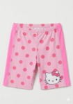 Maillot de bain fille motif pois rose