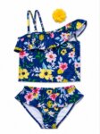 Maillot de Bain Fille 2 Pièces – Épaule Dénudée Tropical