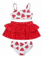 Maillot de Bain Fille 3 Pièces – Collection Été Tropicale