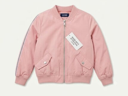 Veste Bomber fille avec bandes pailletées - Kiabi (Rose / Noir)