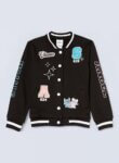 Veste Teddy fille Stitch & Angel Ohana - Style Varsity Noir