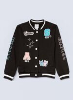 Veste Teddy fille Stitch & Angel Ohana - Style Varsity Noir