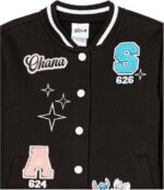 Veste Teddy fille Stitch & Angel Ohana - Style Varsity Noir - Image 4