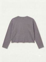 Sweat-shirt court gris "Smile" brodé - Fille - Image 3