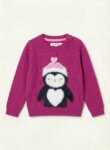 Pull en maille bébé/fille motif pingouin - George Bordeaux
