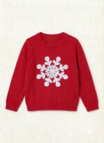 Pull en maille bébé/fille motif pingouin - George Bordeaux - Image 4