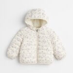 Doudoune matelassée à capuche pour bébé/enfant - Imprimé Floral Délicat