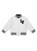 Veste Teddy style Varsity - Imprimé & Bords-côtes rayés