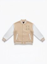 Veste Teddy style Varsity - Imprimé & Bords-côtes rayés - Image 3